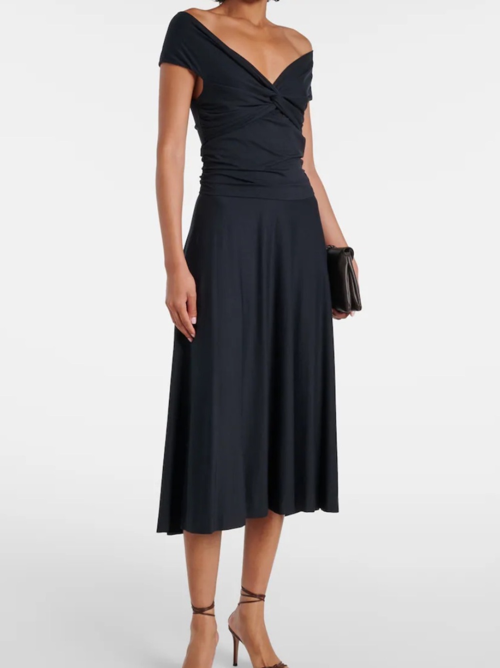 Dorothee Schumacher off the shoulder knit midi dress. Size 3(US8), dark navy